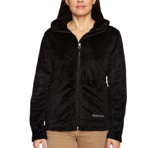 Marmot Black Plush Fleece Hoodie Size Large